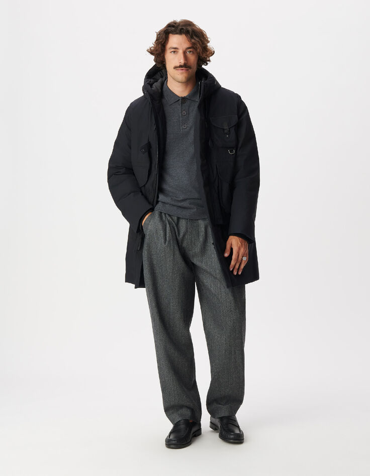 Parka 2-en-1 noire WATERPROOF et gilet sans manches Homme-1