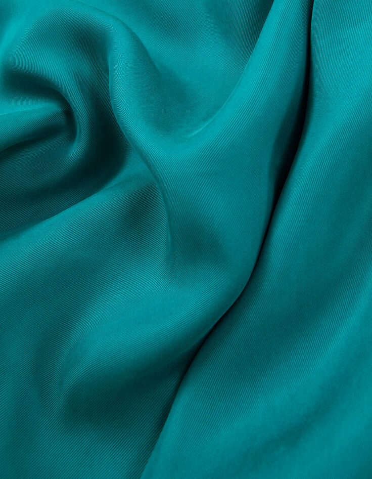 Smaragdgr&uuml;nes Damen-Satin-Top Nieten an den Schultern-7