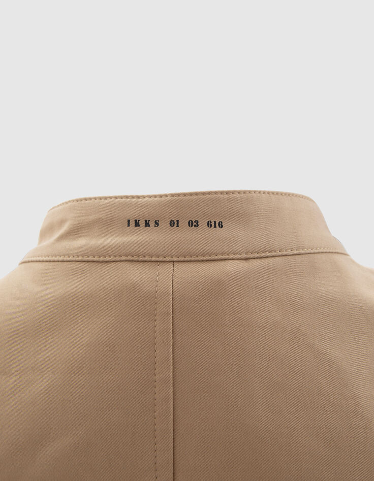 Kort beige jack ritszakken Heren-7