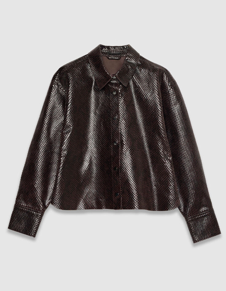 Dames overhemd van pythonleer met maokraag-5