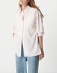 Chemise &agrave; rayures rose coton bio oversize Femme-2