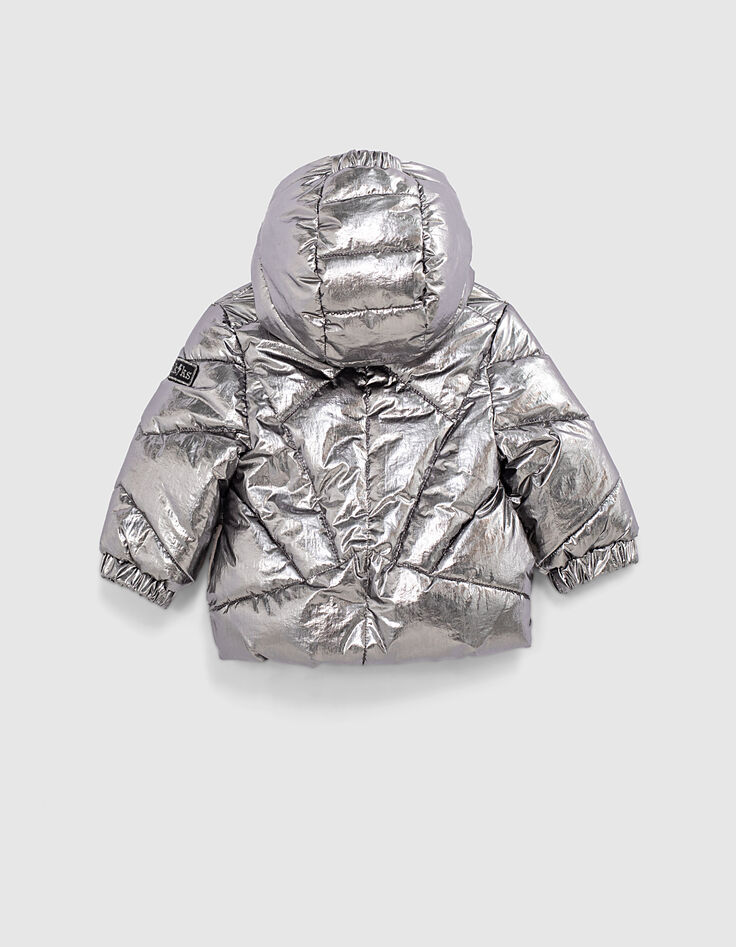 Doudoune bronze matelassée et fourrée bébé fille-2