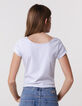 Wit T-shirt fijne blauwe strepen meisjes-6