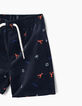 Baby boys' navy printed swim shorts -4