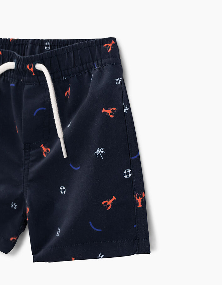 Baby boys' navy printed swim shorts  - IKKS
