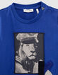 Elektrisch blauw T-shirt opdruk leeuw babyjongens-2