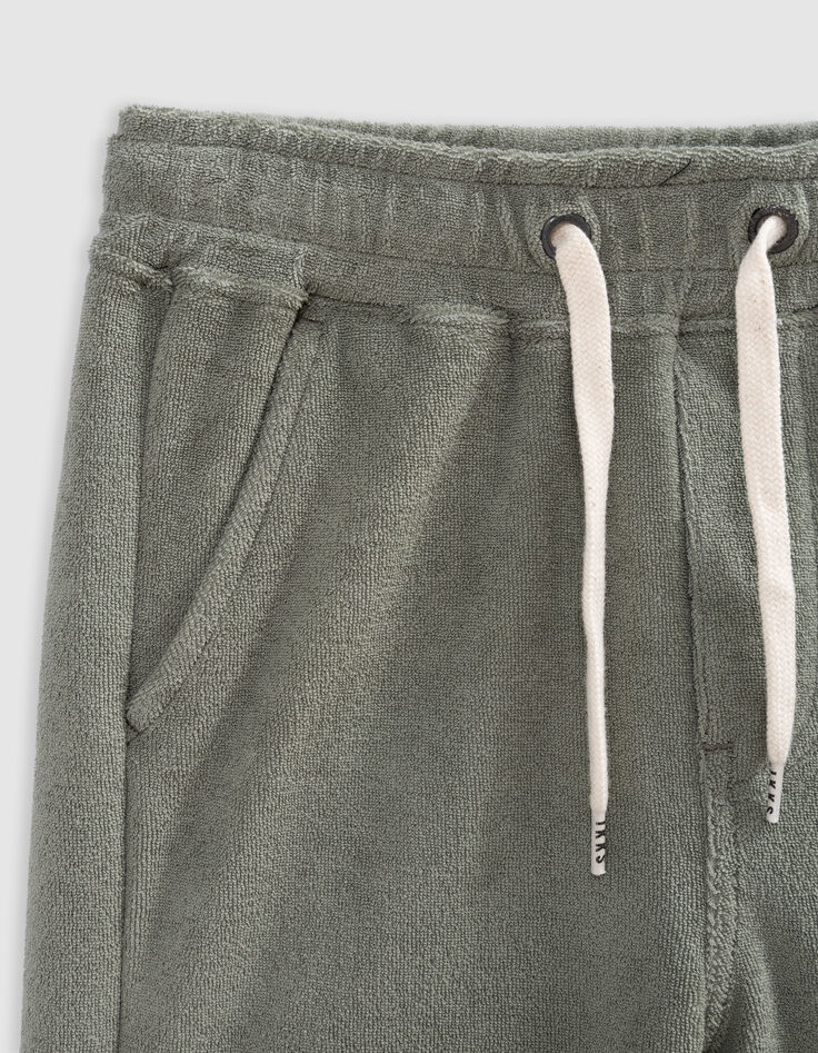 Khaki Jungenbermudas aus Frottee-9
