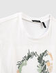 Weißes Jungen-T-Shirt mit gesticktem Skull, Bio -6
