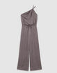 Grey Lyocell&reg; jumpsuit asymmetrical for women-5