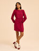 Robe manches longues rose &agrave; nouer c&ocirc;t&eacute; I.Code-1