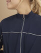 Marine jurk met rits en strik in taille I.Code-4