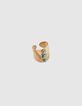 Brede goudkleurige ring met 3 Afrikaans turkoois parels-3