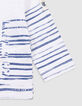 T-shirt blanc coton bio rayures et message bébé garçon-4