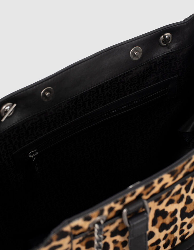 Leren shopper DE 1440 LEOPARD visgraatdoorstikking dames-5