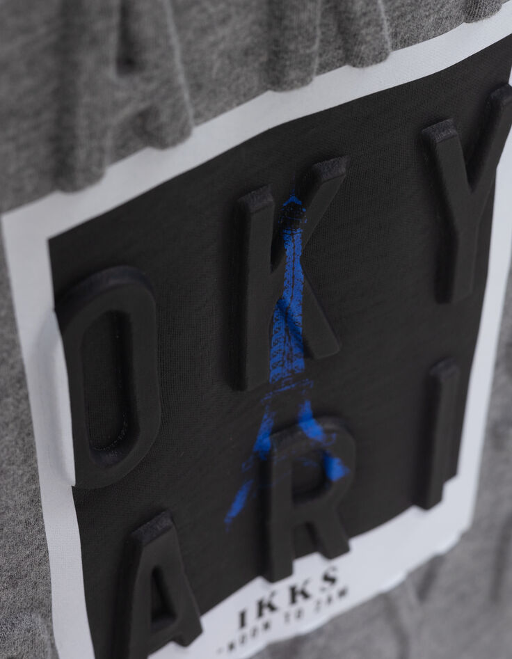 T-shirt gris visuel polaro&iuml;d emboss&eacute; gar&ccedil;on-5