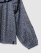 Blouse marine imprimé léopard-noeuds fille-4
