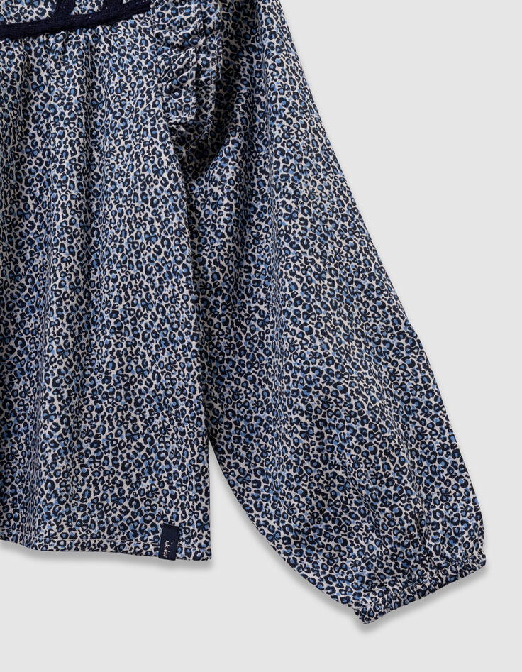Blouse marine imprimé léopard-noeuds fille-4 Blouse marine imprimé léopard-noeuds fille-4
