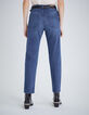 Jean droit bleu taille haute cropped effet sculpt up Femme-2