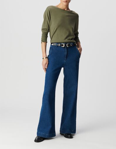 Cardigan kaki r&eacute;versible devant/dos Femme - IKKS