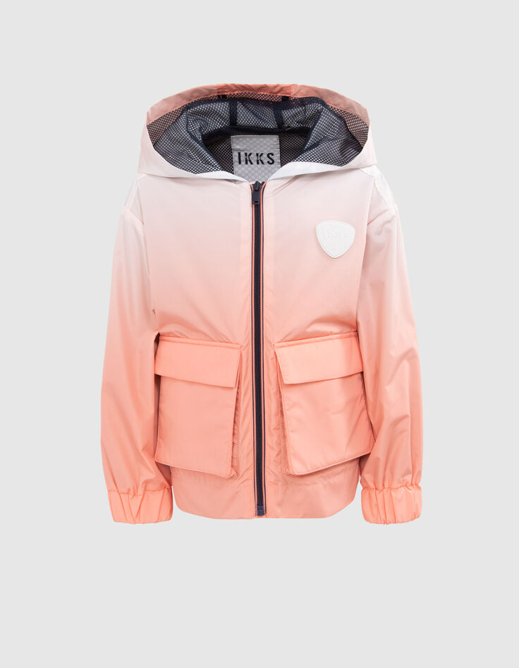 Boys’ neon orange windcheater with deep-dye effect-1