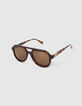 Women’s honey pilot-style frame sunglasses-5