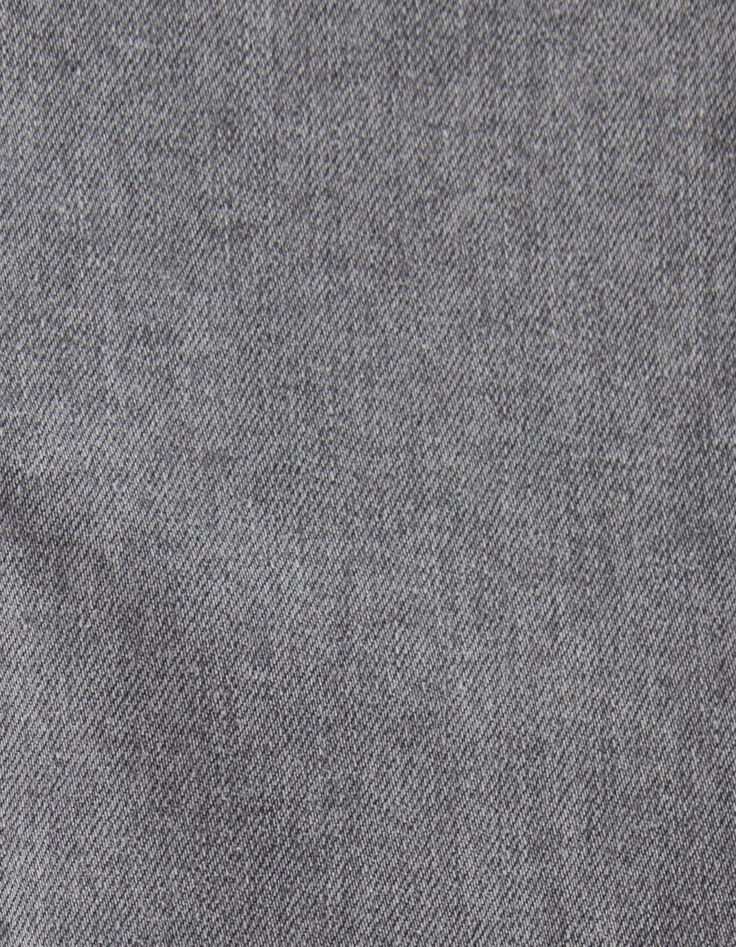 Graue SLIM-Mädchenjeans mit asymmetrischem Reißverschluss-8