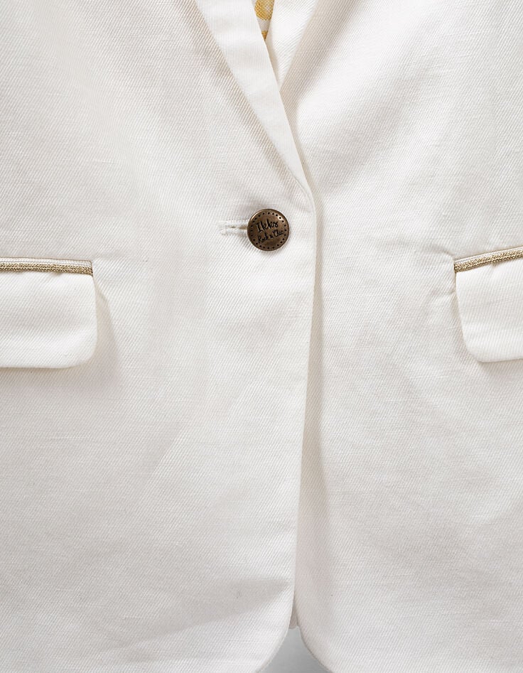 Veste de costume blanc cassé or fille-5
