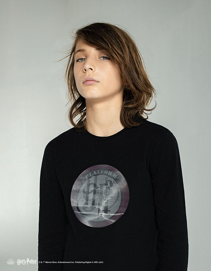 Tee-shirt noir quai 9 3/4 HARRY POTTER garçon-7