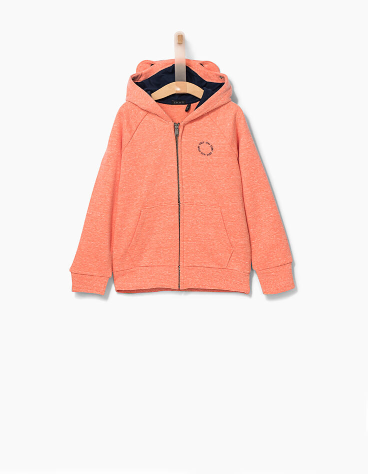 Boys’ terracotta mask-hood sweatshirt cardigan-2