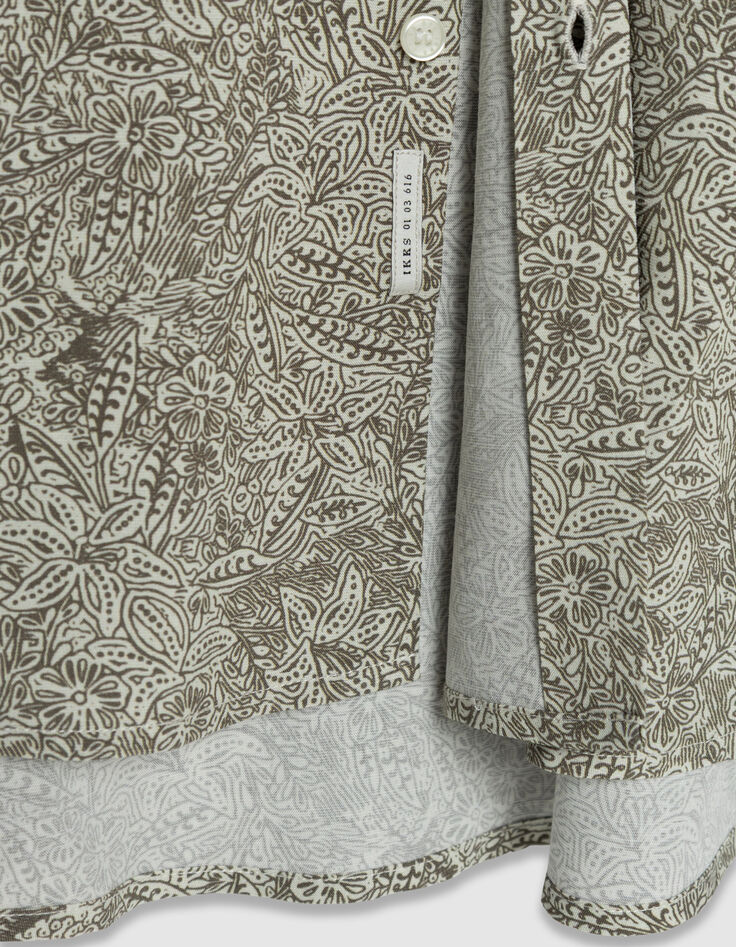 Herren Hemd khaki mit Gem&uuml;sedruck-4