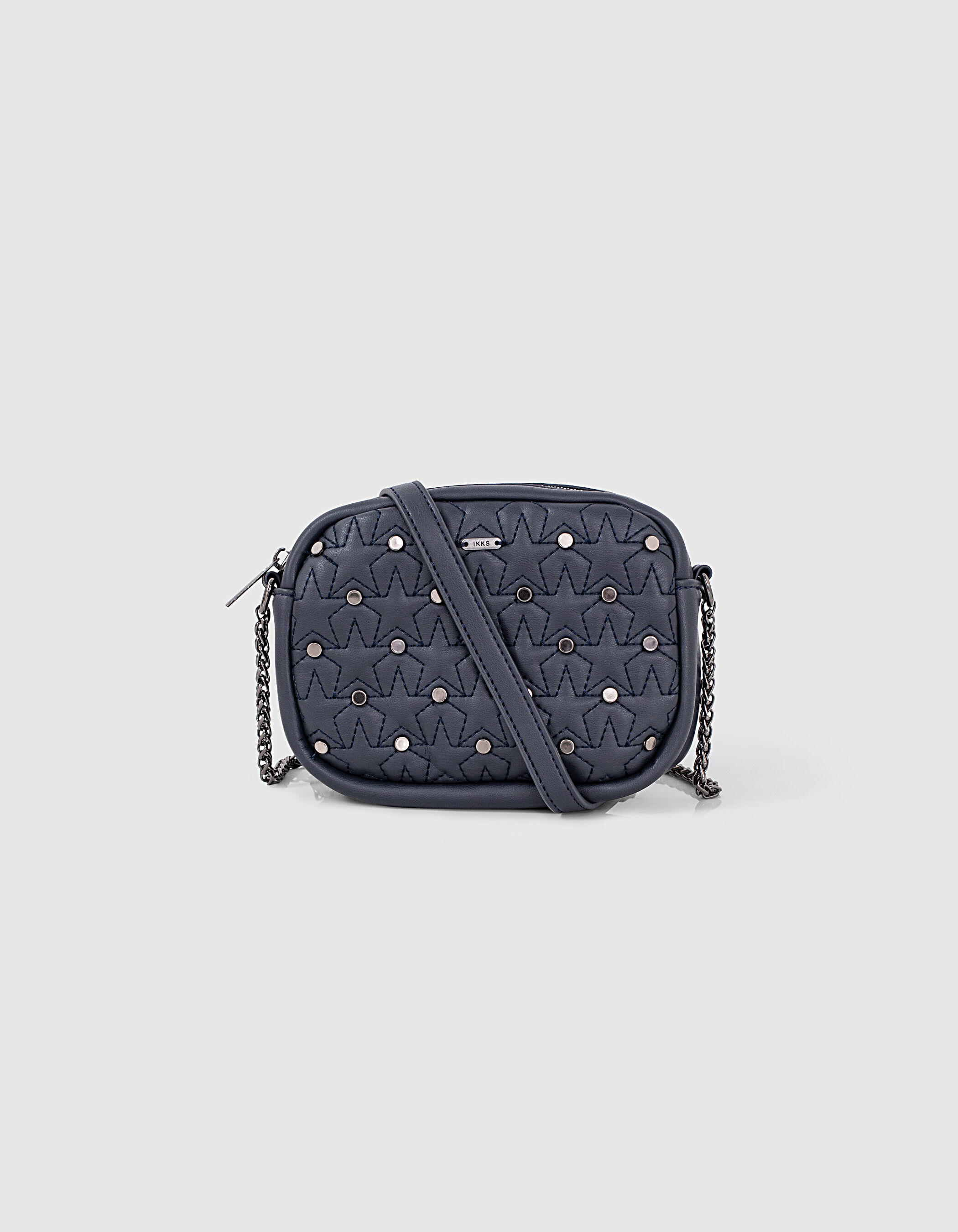 Sac a main navy matelasse etoiles et clous fille IKKS