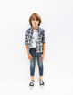 Vaquero slim blue vintage con parches niño -7