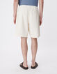 Men's white velvet milleraies Bermuda shorts-3