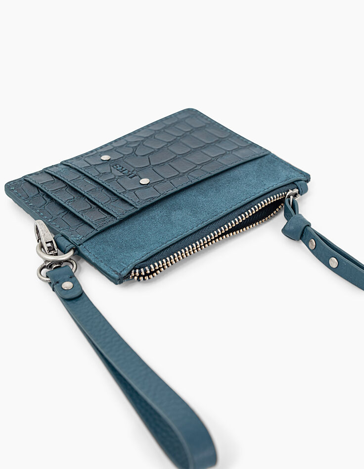 Porte-cartes The Banker coloris bleu paon femme-2