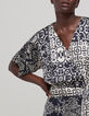 Robe noire imprimé patchwork foulard Femme-4