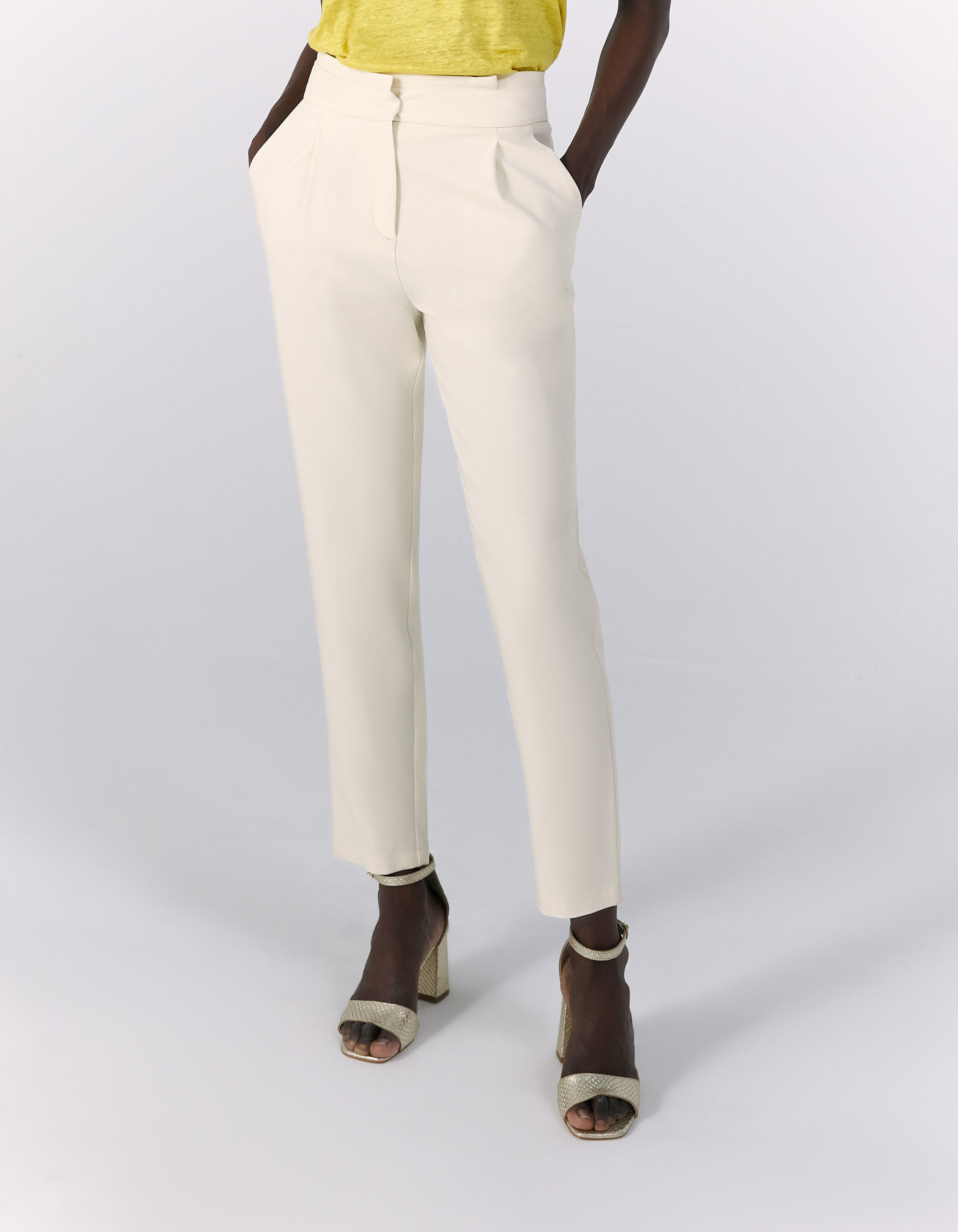 Pantalon ancho crudo tiro alto mujer IKKS
