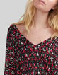 Pull noir tricot fin imprimé ikat Femme-3
