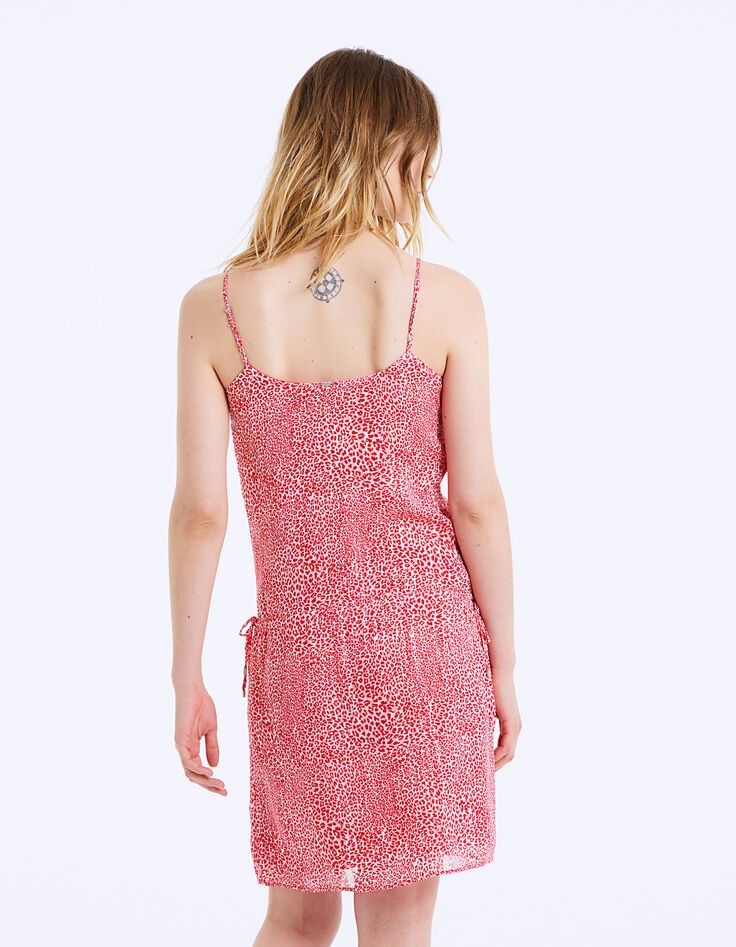 Jacquard leopard print strappy dress -3