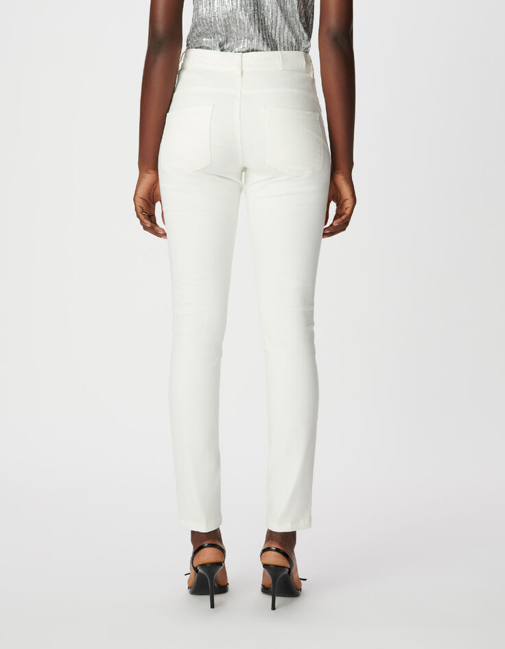 7/8 hohe Taille wei&szlig;e schmale Jeans Nina Damen-4