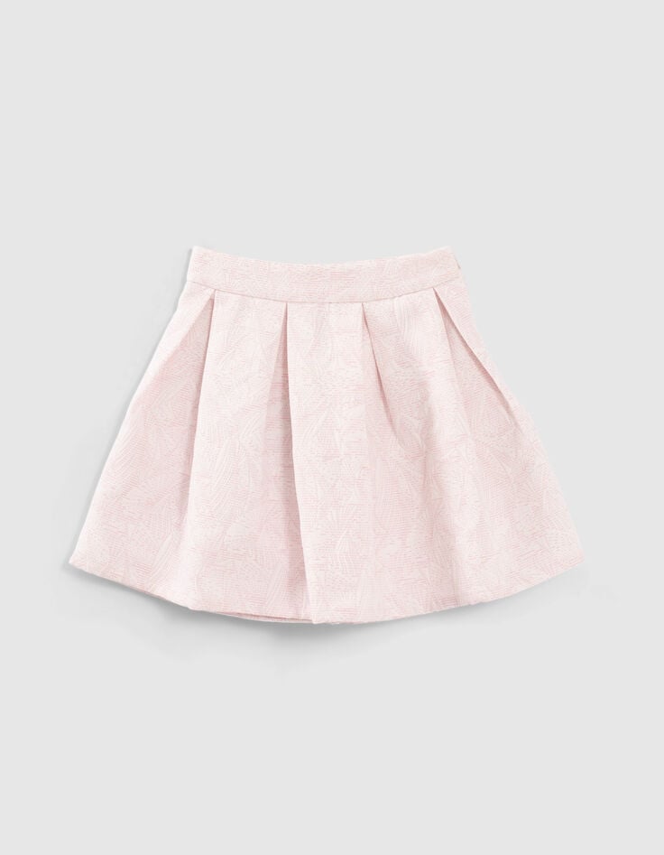 Jupe rose imprimé jacquard fille-1
