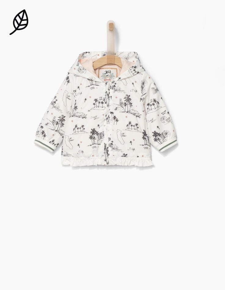 Anorak blanco roto estampado L.A. bebé niña-1 Anorak blanco roto estampado L.A. bebé niña-1