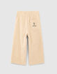 Girls’ marl sand wide-leg belted trousers-4