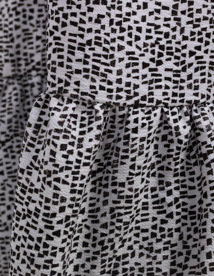 Robe longue noire imprimé graphique fille-8