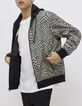 Blouson réversible noir et damier Homme-4