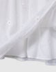 White jacquard feather duster dress with flowers for girl-8