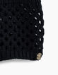 Guantes negros tricot con mitones tricot calado niña -5
