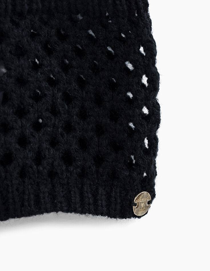 Guantes negros tricot con mitones tricot calado niña -5 Guantes negros tricot con mitones tricot calado niña -5
