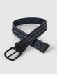 Ceinture noire tressée bleue garçon-3