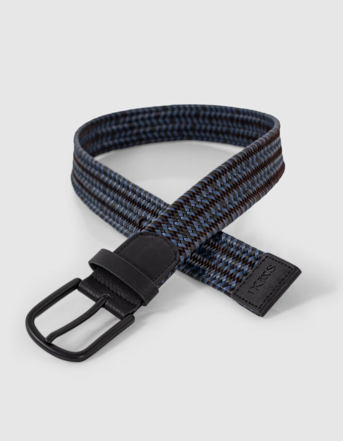 Boys’ black belt with blue weaving - IKKS