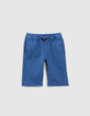 Elektrisch blauwe bermuda elastische taille jongens-1
